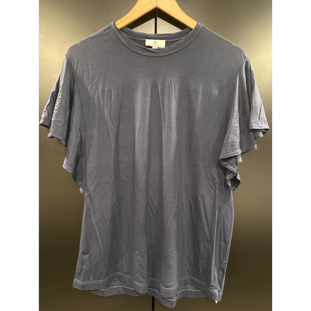 AG Adriano Goldschmied Navy Flutter Sleeve T-Shirt Lyocell Blend Small‎ CPY71035